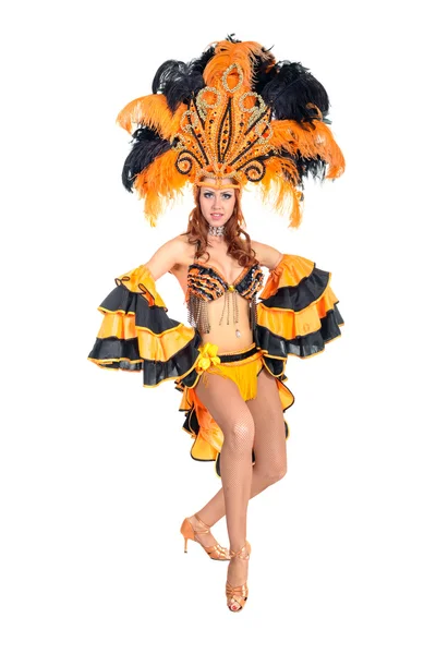 Femme danseuse de carnaval dansant — Photo