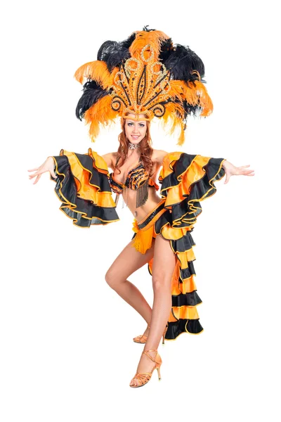 Carnival dancer woman dancing — Stock Photo, Image