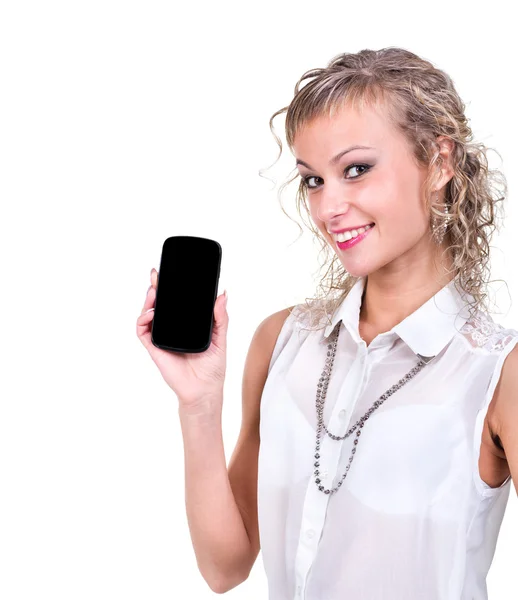 Femeie de afaceri folosind smartphone-ul ei — Fotografie, imagine de stoc