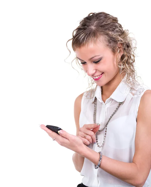 Business woman using her smartphone Royalty Free Stock Images