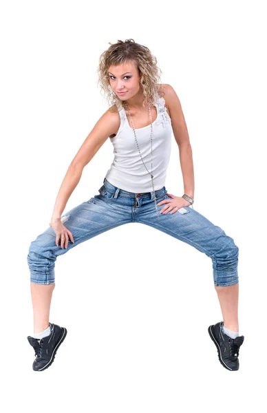 Young fitness woman doing exercise — Stock Photo, Image