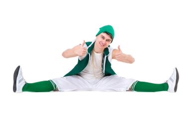 dost adam komik cüce gibi giyinmiş