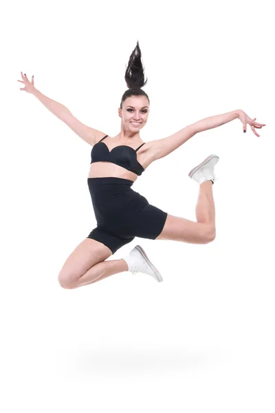 Tineri fitness femeie jumping — Fotografie, imagine de stoc