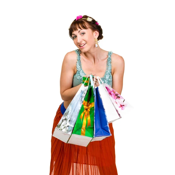 Picture of lovely woman with shopping bags Stock Picture