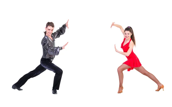 Latino dancers posing. Isolated. — Stock Photo, Image