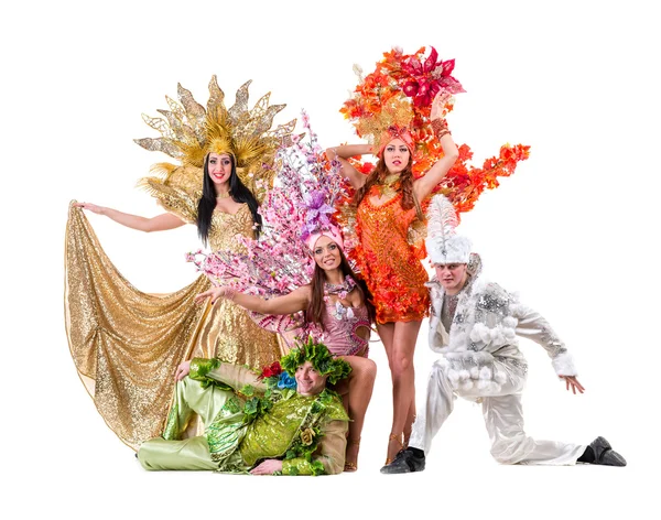 Karnaval karşı izole beyaz dans dansçı