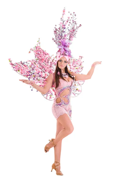 Carnival dancer woman dancing — Stock Photo, Image