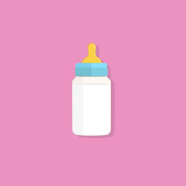 small children's milk bottle vector simple design, drinking utensil for babies or small children, simple design isolated