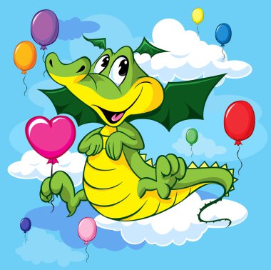 şirin dragoon karikatür uçan Balonlu