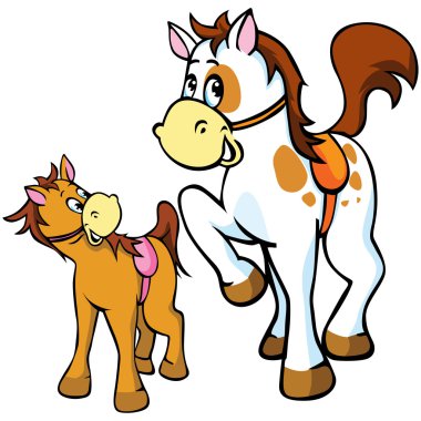 Horses illustration clipart