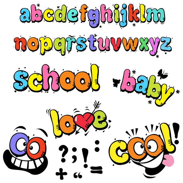 Dessin animé lettres drôles — Image vectorielle