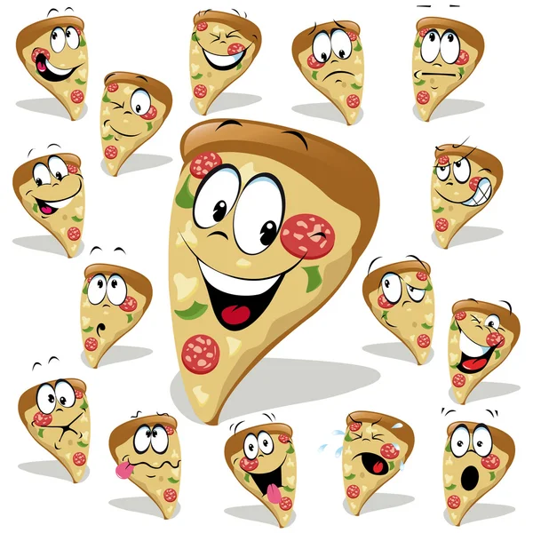 Pizza karikatür çizimi — Stok Vektör