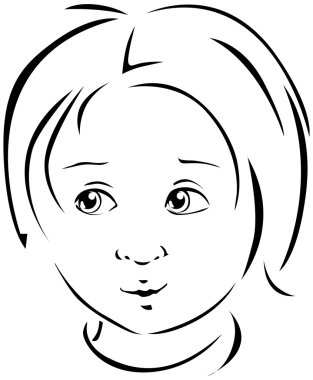 Oğlan siyah çizgi çizimi
