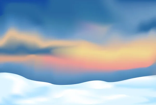 抽象风景与雪 — 图库矢量图片