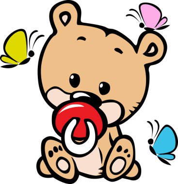 şirin bebek ayı illüstrasyon