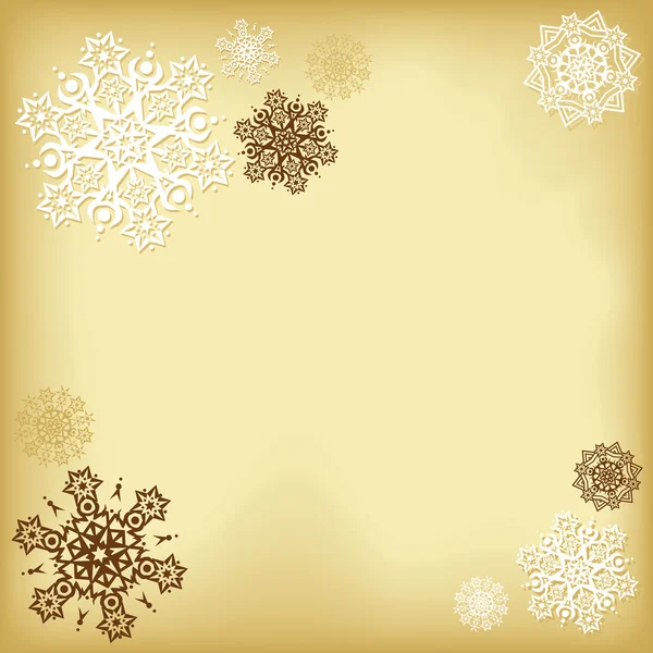 Fondo con copos de nieve — Vector de stock