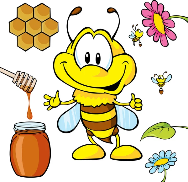 Grappige bee cartoon — Stockvector