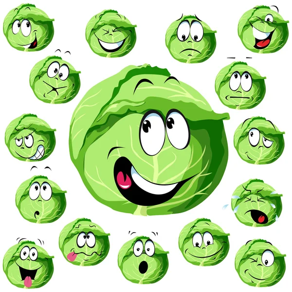 Cabbage cartoon — Stock Vector