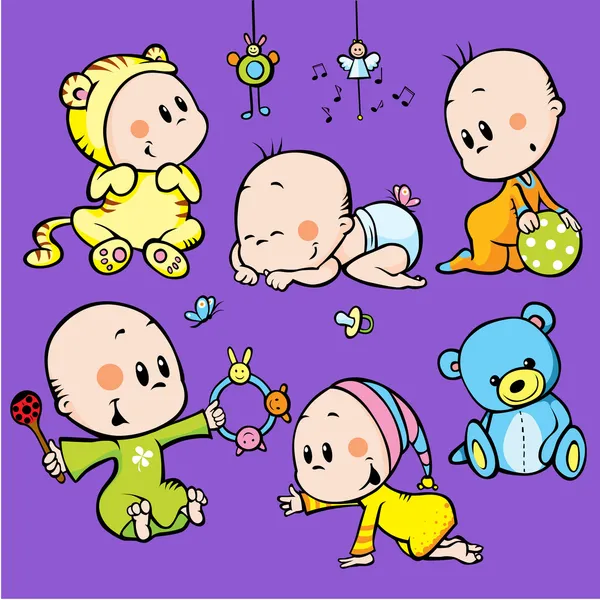 Bébés mignons — Image vectorielle