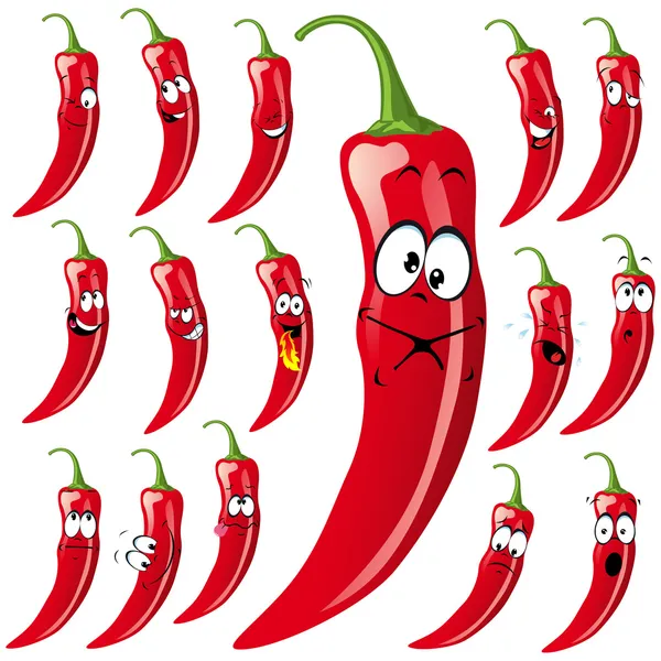 Chili pepper kreslený — Stockový vektor