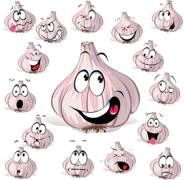 Garlic cartoon — Stock Vector