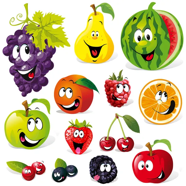 Desenhos animados de fruta engraçada Vetor De Stock