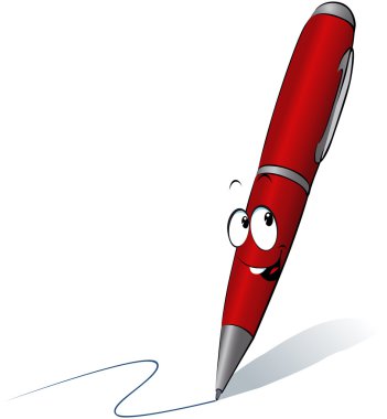 Funny red pen clipart