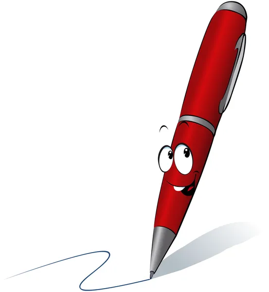 Funny red pen — Stock Vector