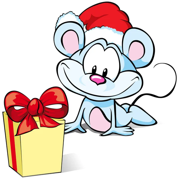 Ποντίκι με δώρο — Διανυσματικό Αρχείο