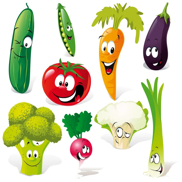 Desenhos animados vegetais engraçados Ilustração De Stock