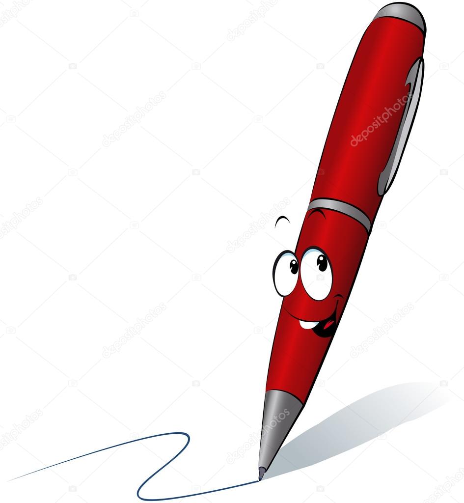 Funny red pen Stock Vector by ©hanaschwarz 14571075