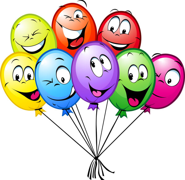 Group of funny colorful balloons