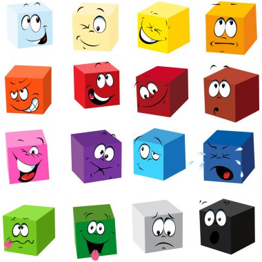 Color cubes clipart