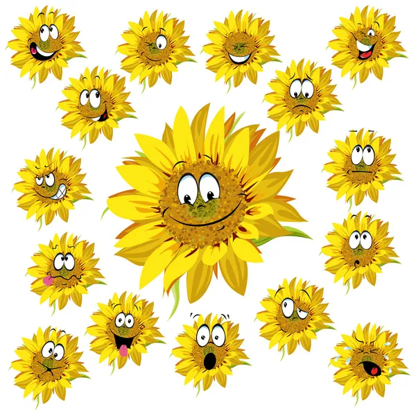 Dibujos animados de girasol — Vector de stock