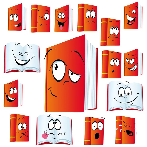 Red book cartoon — Stock Vector