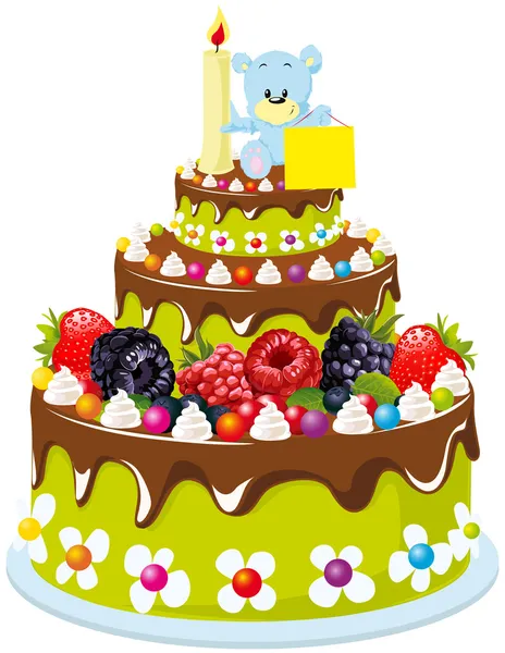 Gâteau d'anniversaire — Image vectorielle