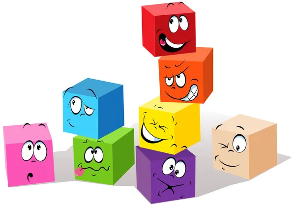 Kleurrijke kinderachtig kubussen Stockillustratie