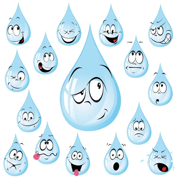 Water drop cartoon — Stockvector