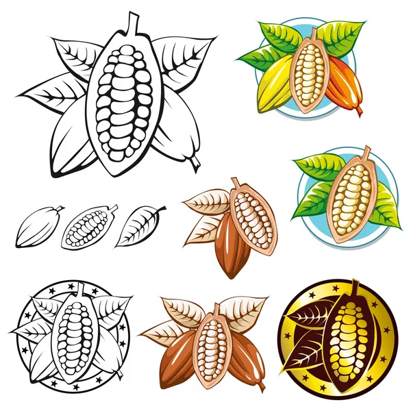 カカオ豆のシンボル — ストックベクタ