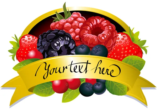 Label with berries — Stock Vector