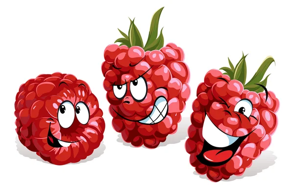 Kartun raspberry yang keren - Stok Vektor