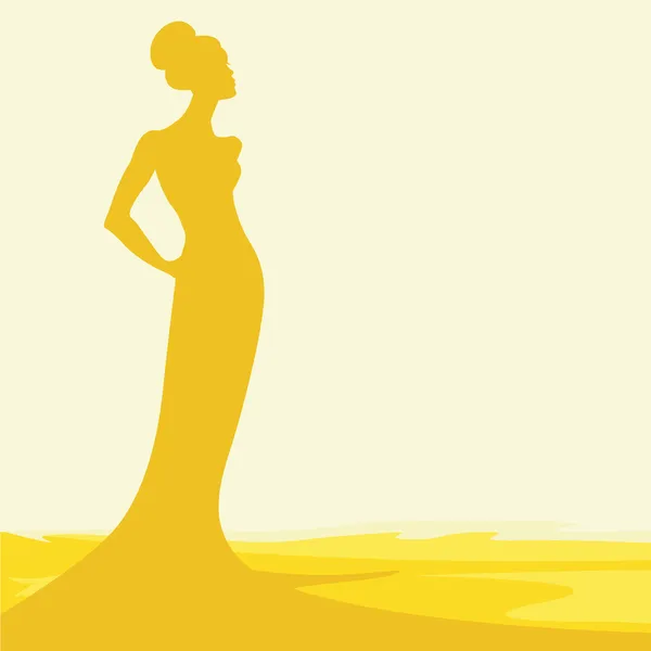 Silhouet van de vrouw — Stockvector