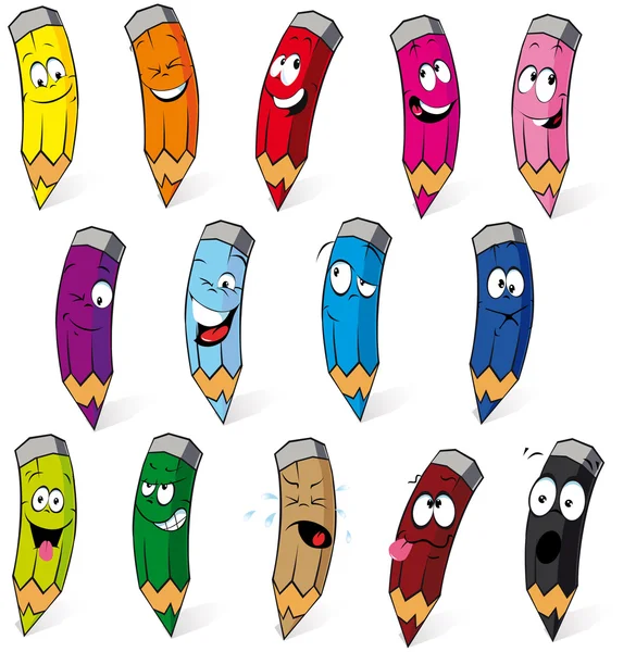 Crayones de dibujos animados — Vector de stock