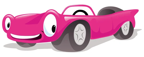 Coche cabriolet rosa — Vector de stock