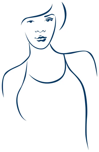 Retrato de mujer joven — Vector de stock