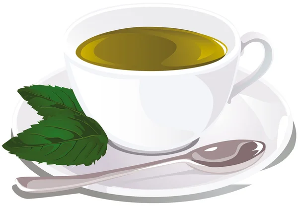 Taza de té de menta — Vector de stock