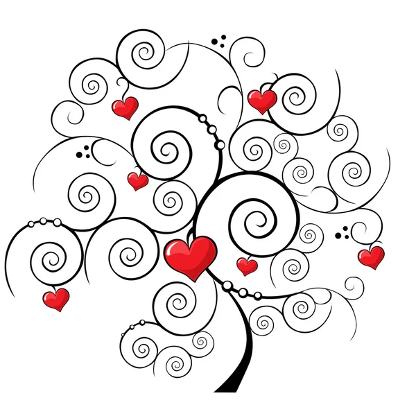 Árbol San Valentín — Vector de stock