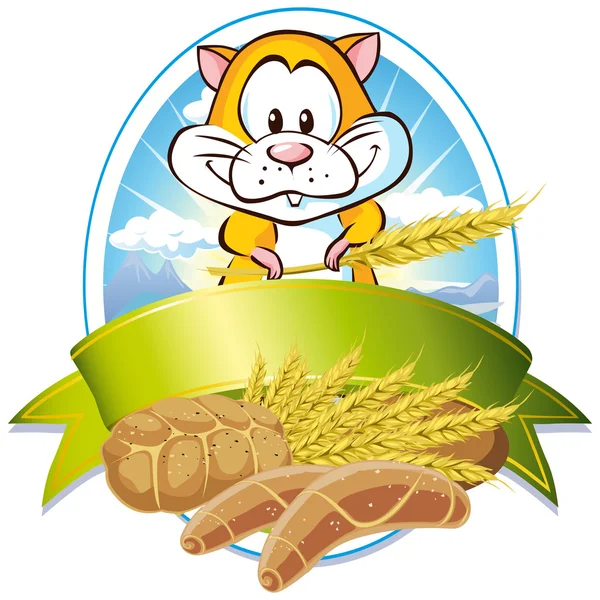 Etiqueta de cereales natural — Vector de stock