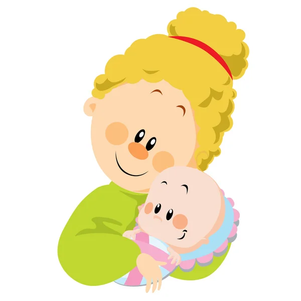 Mamma e bambino — Vettoriale Stock