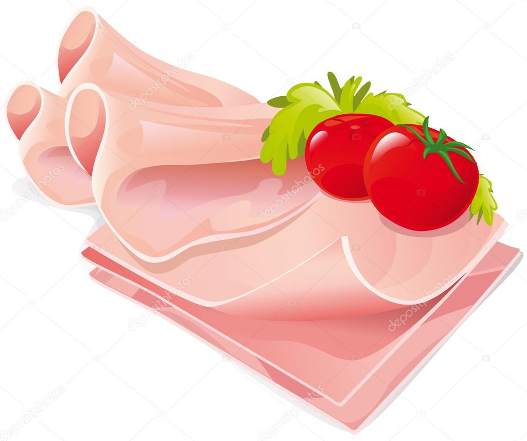 Ham slices vector illustration